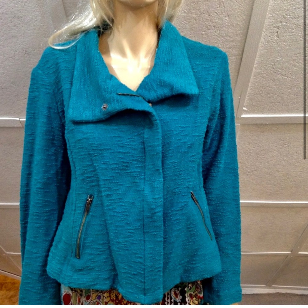 Vintage Investments Aqua Blue Blazer-Jacket (M-L)