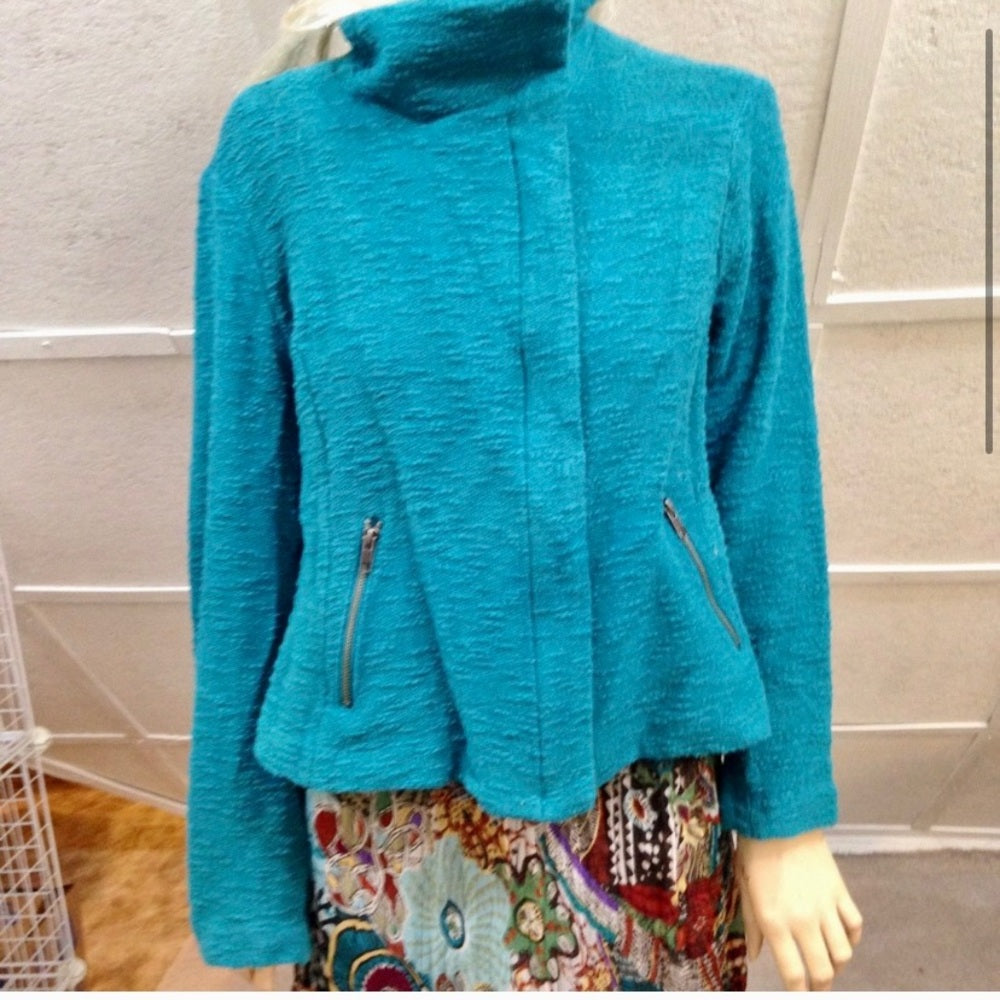 Vintage Investments Aqua Blue Blazer-Jacket (M-L)