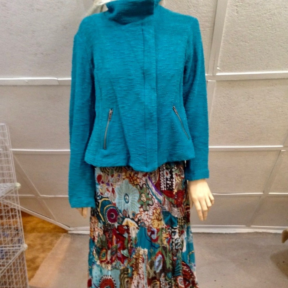 Vintage Investments Aqua Blue Blazer-Jacket (M-L)