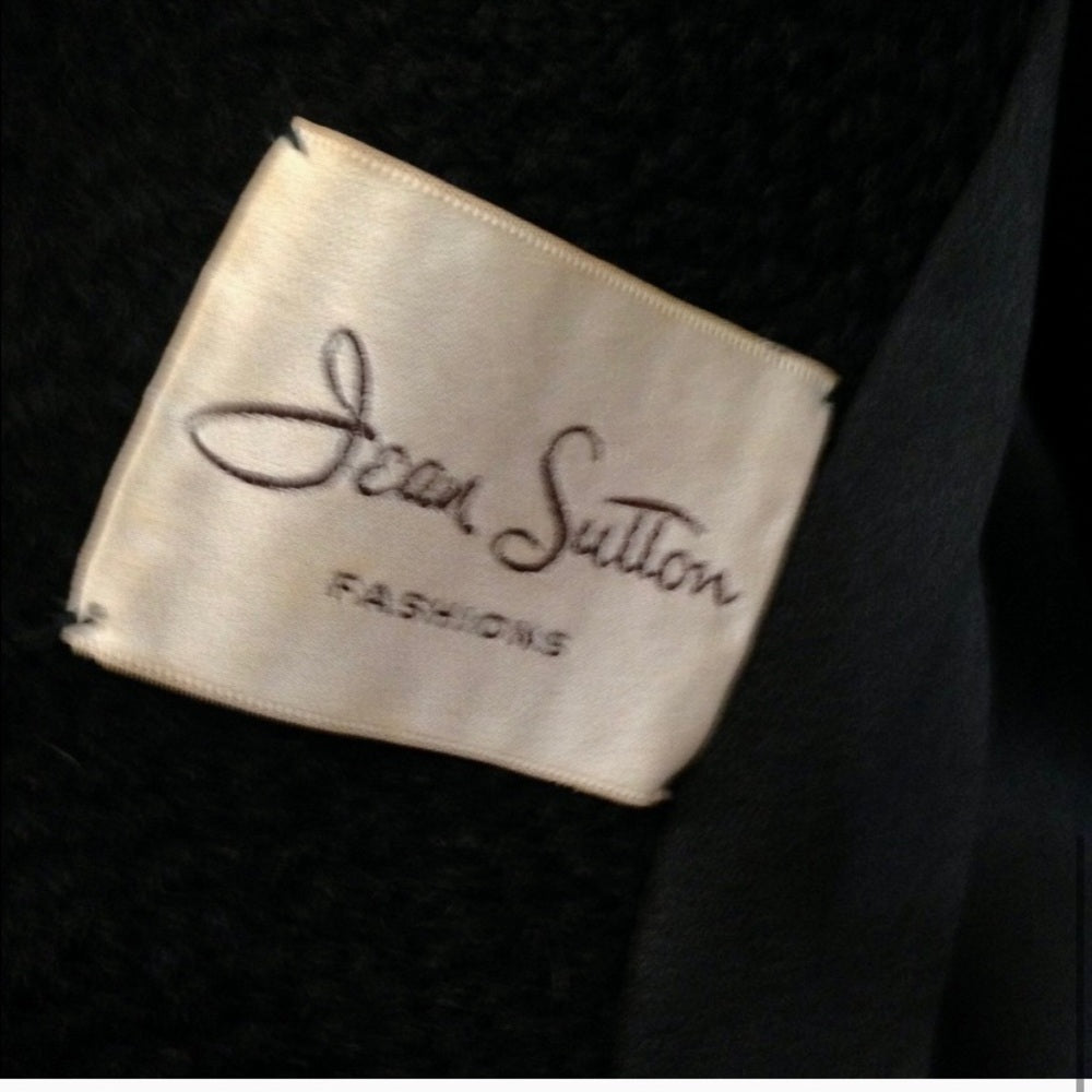 Vintage, Jean Sutton Faux Black Persian Lamb Dress Swing Coat (L)