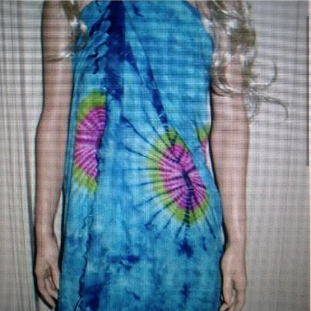 Stunning, Aquamarine Tie Dye, Wrap, Shawl, Sarong etc. (