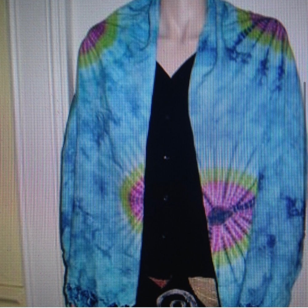 Stunning, Aquamarine Tie Dye, Wrap, Shawl, Sarong etc. (