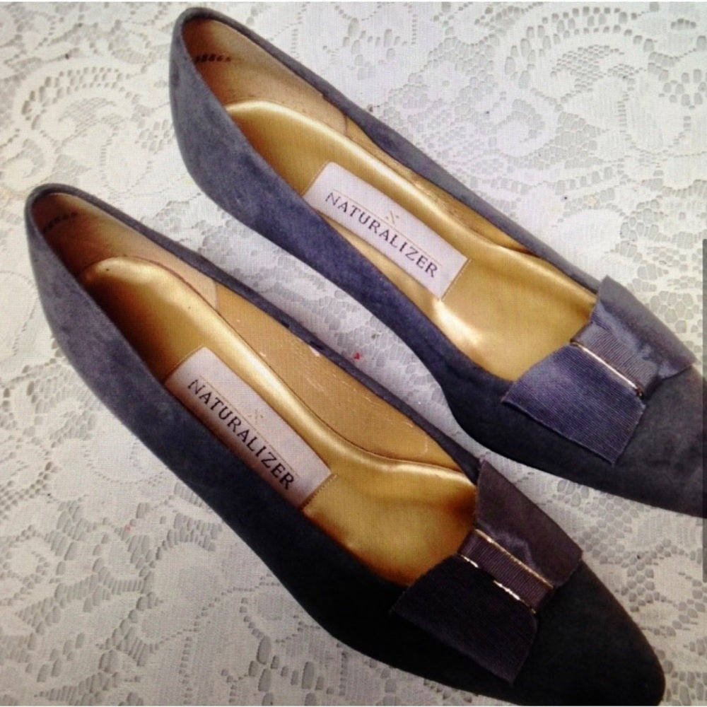 Naturalizer Gray Suede Leather High Heel Shoes (6AA)