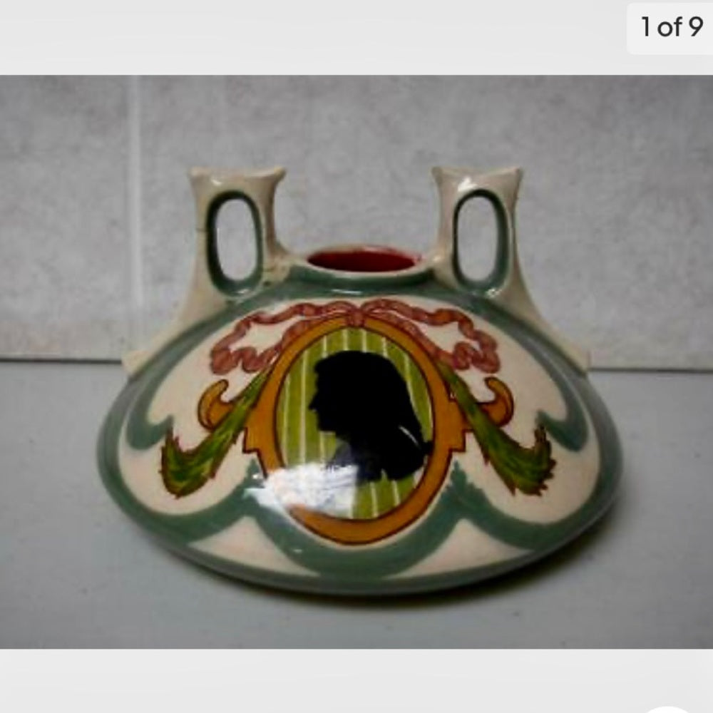 Antique, Rare, Washington Silhouette Inkwell, Candle Holder, Vase or Desk Access