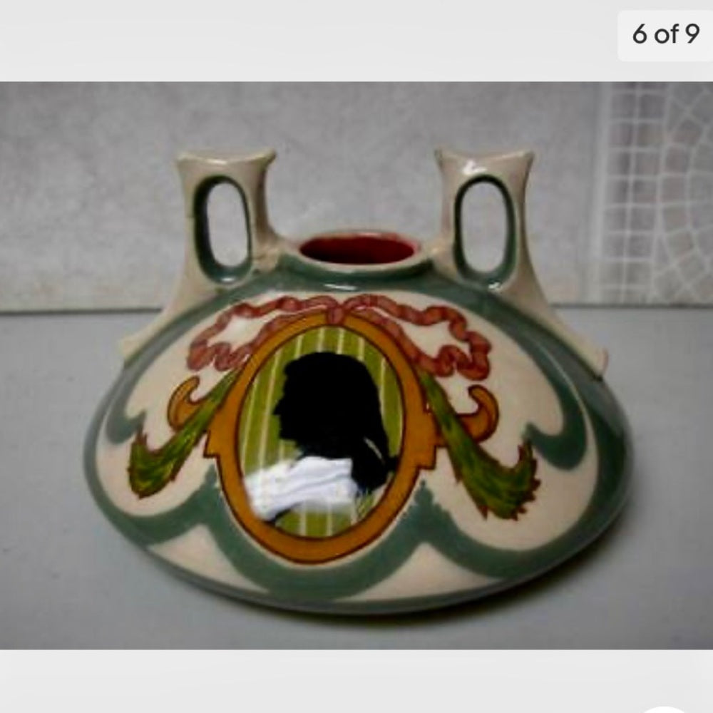 Antique, Rare, Washington Silhouette Inkwell, Candle Holder, Vase or Desk Access