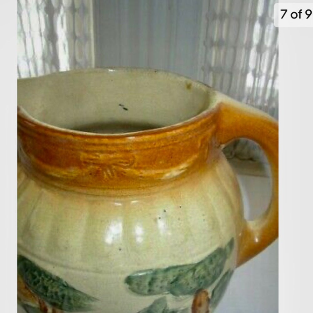 Antique, Rare, Yellow Ware Pitcher