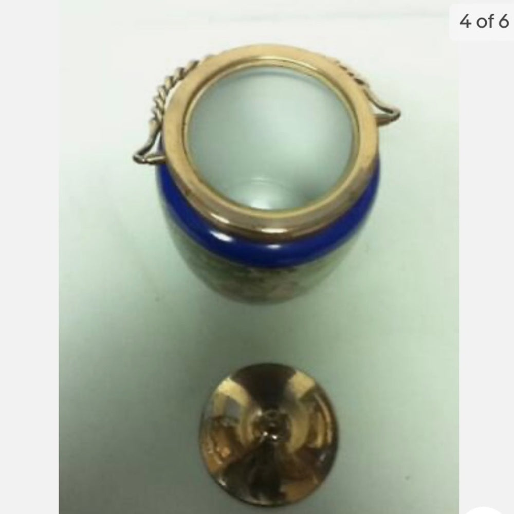Beautiful, RS Prussia, Cracker or Biscuit Jar with Copper Lid and Handle