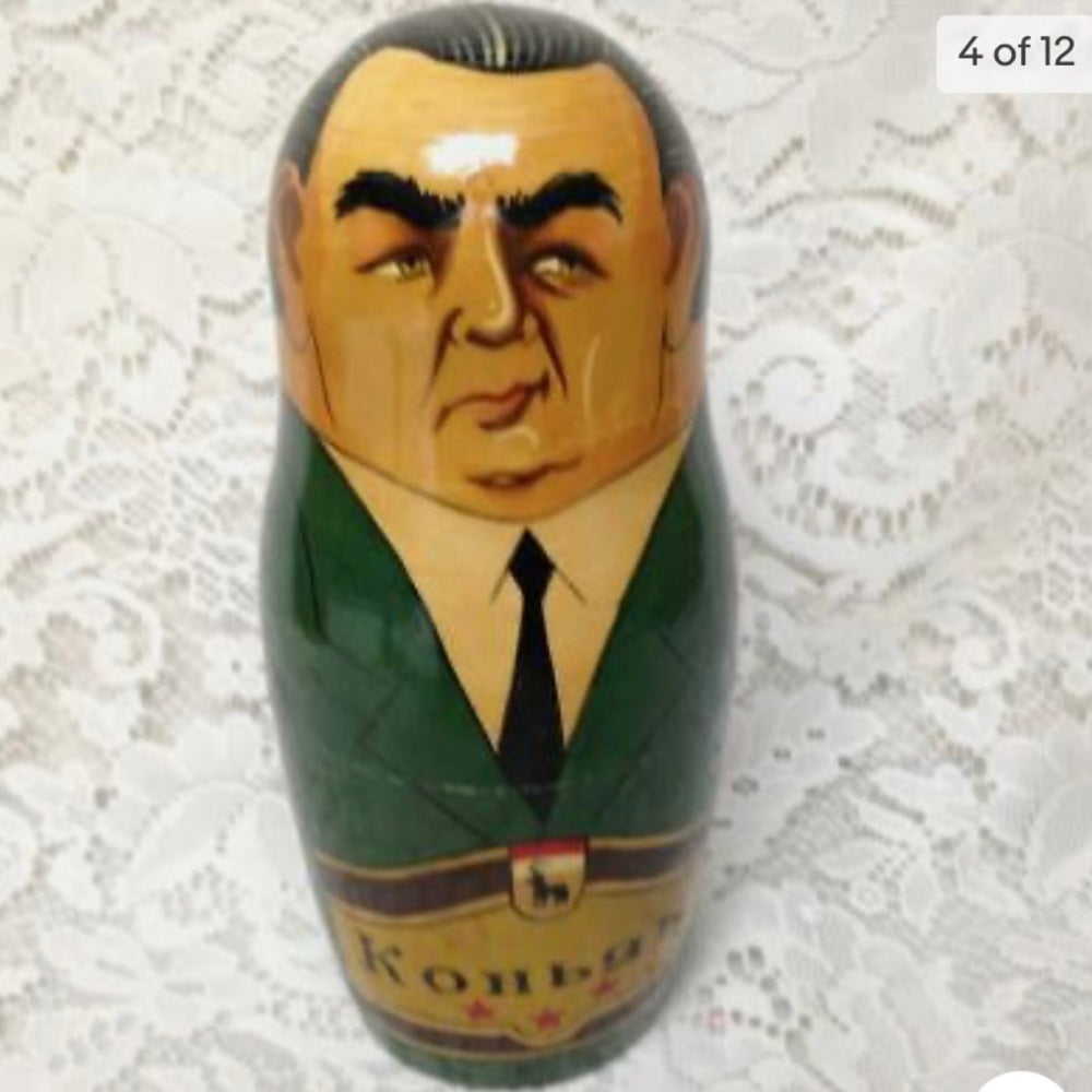 Handpainted High End Set of 10pc Nesting Dolls- Russia’s Political Figures 13.5T