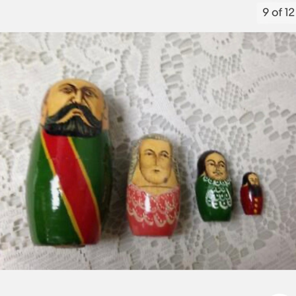 Handpainted High End Set of 10pc Nesting Dolls- Russia’s Political Figures 13.5T