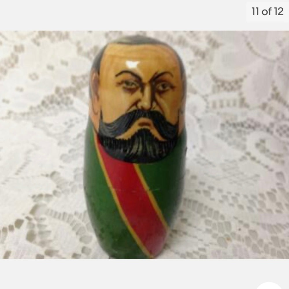 Handpainted High End Set of 10pc Nesting Dolls- Russia’s Political Figures 13.5T