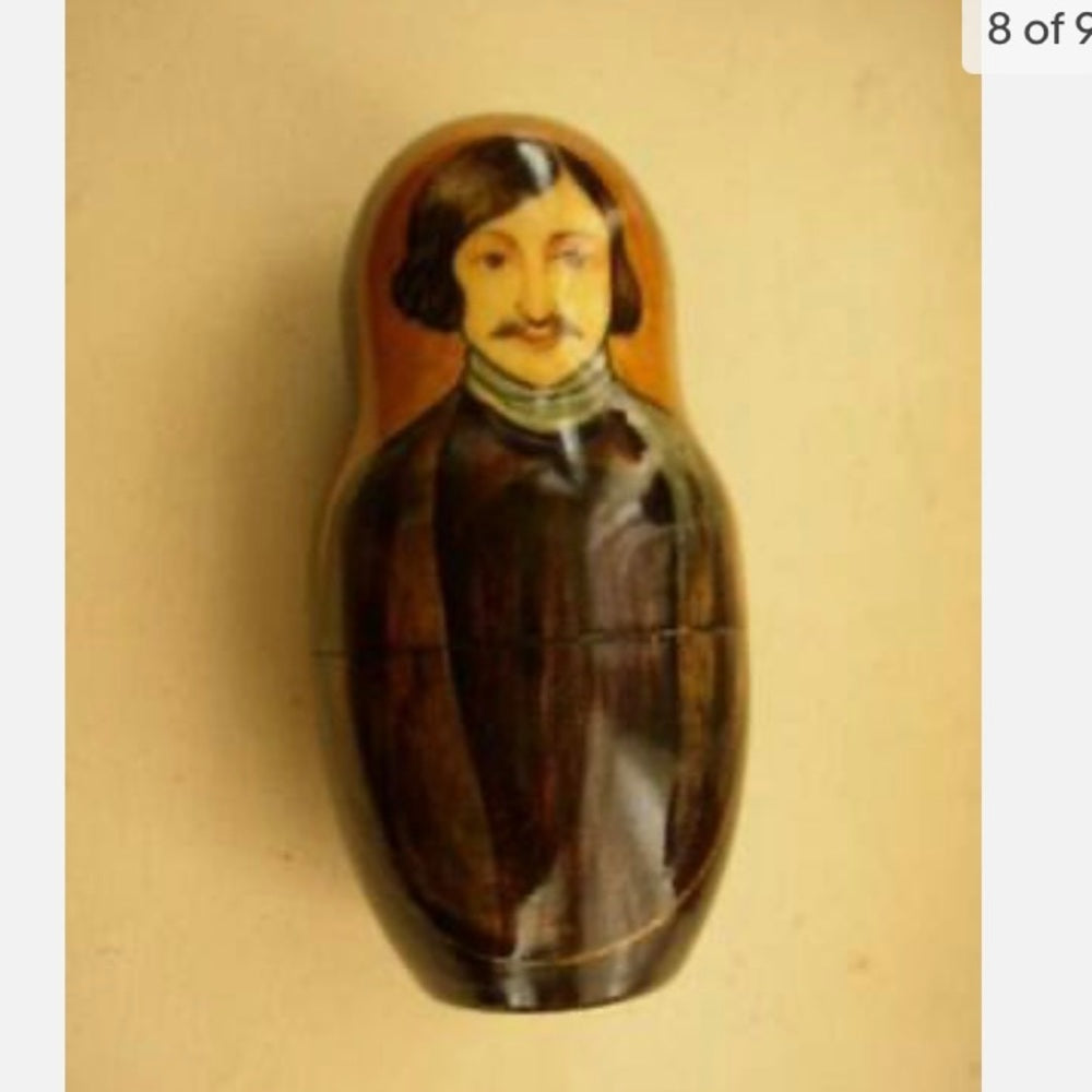 Handpainted, High End Set of 10pc Nesting Dolls- Russia’s Famous Poets- Authors