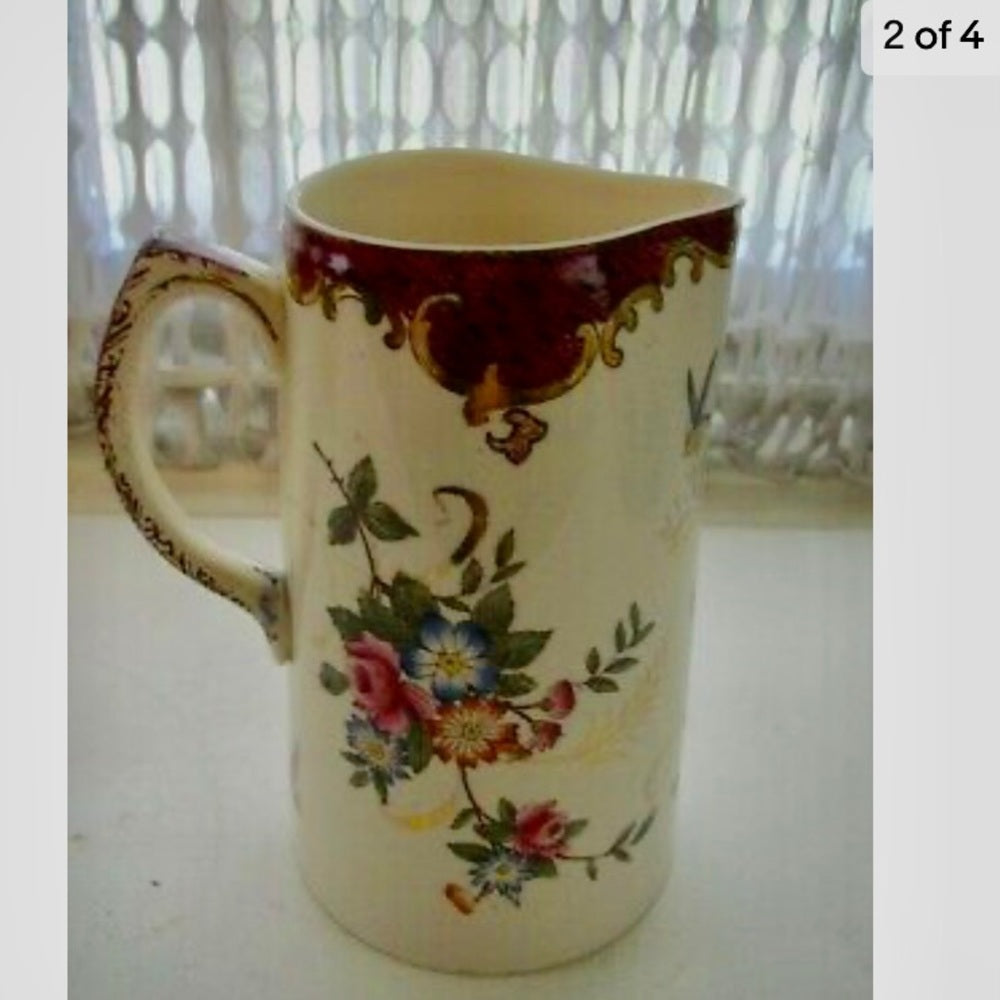Antique, Chelsea Birds and Floral Pitcher (sftd) This is a fabulous pitcher,