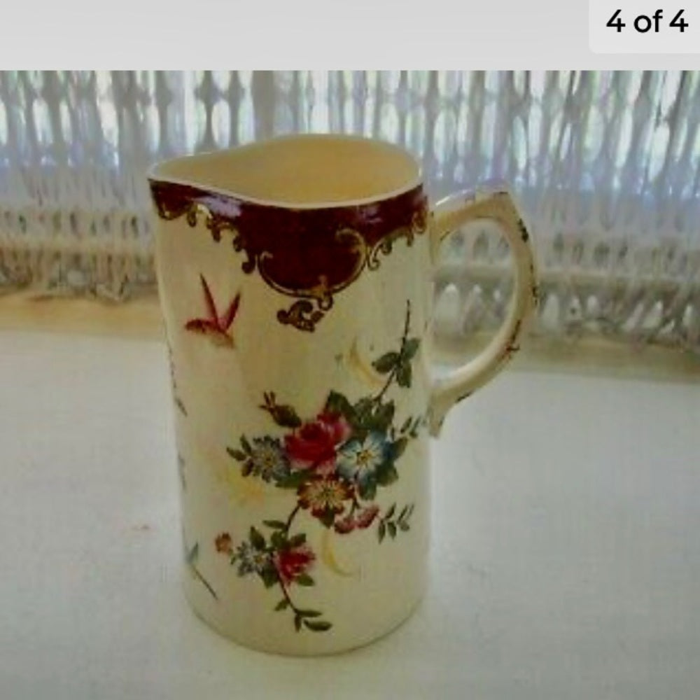 Antique, Chelsea Birds and Floral Pitcher (sftd) This is a fabulous pitcher,