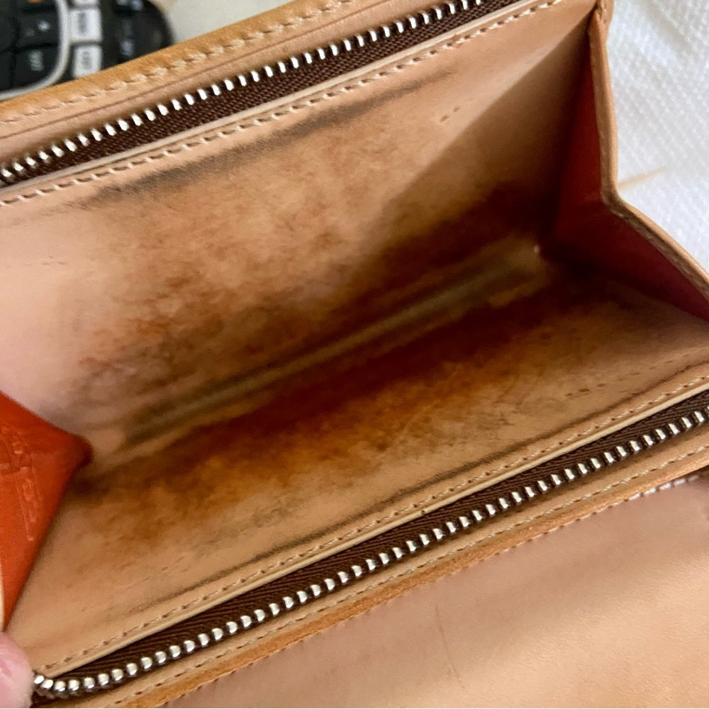 Coach Brown Mono-Leather ZipCoin Compact Wallet