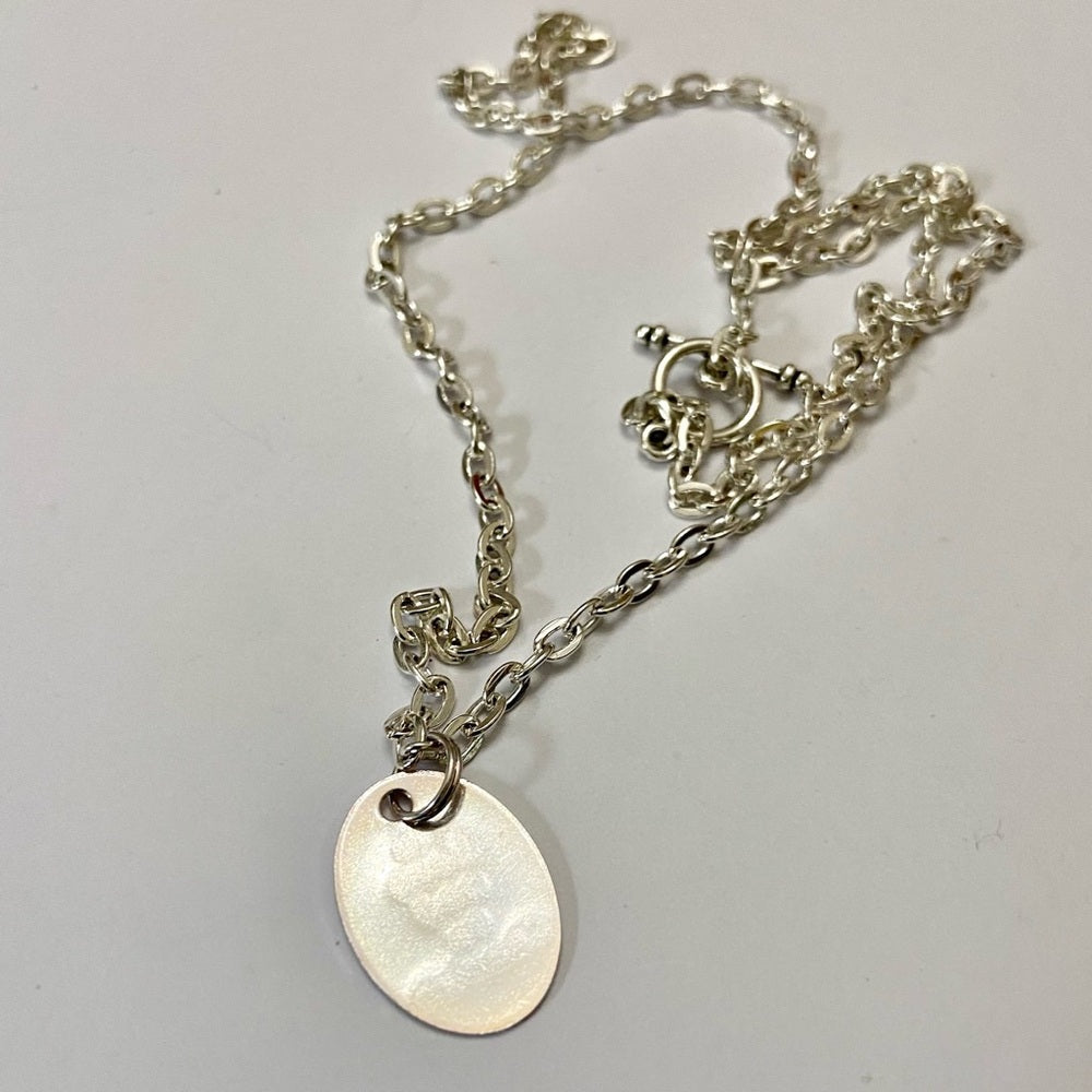To Love and To Cherish, 1in x 1/2in Silver Tone Pendant Necklace