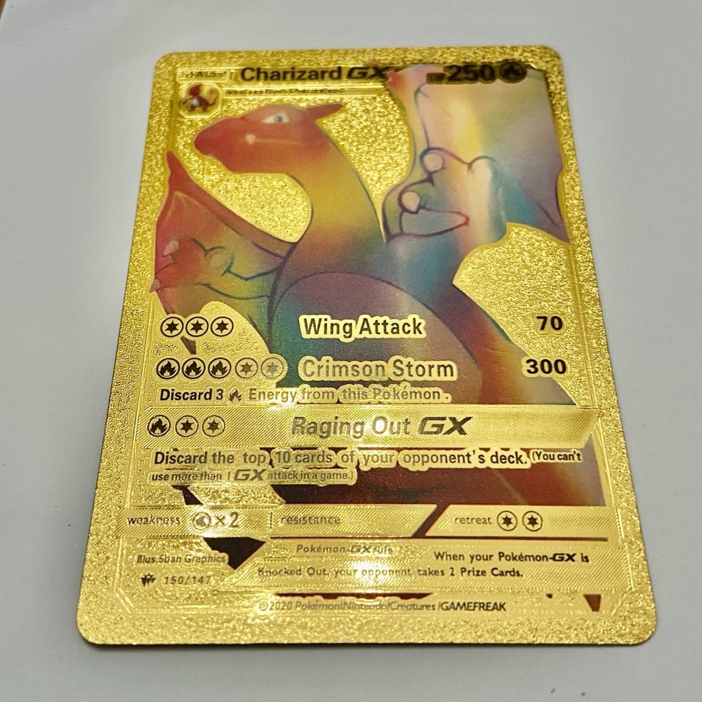 Lot (A): 3 Pokemon Reverse Holo Cards and 3 Pokemon Gold Fan Arts