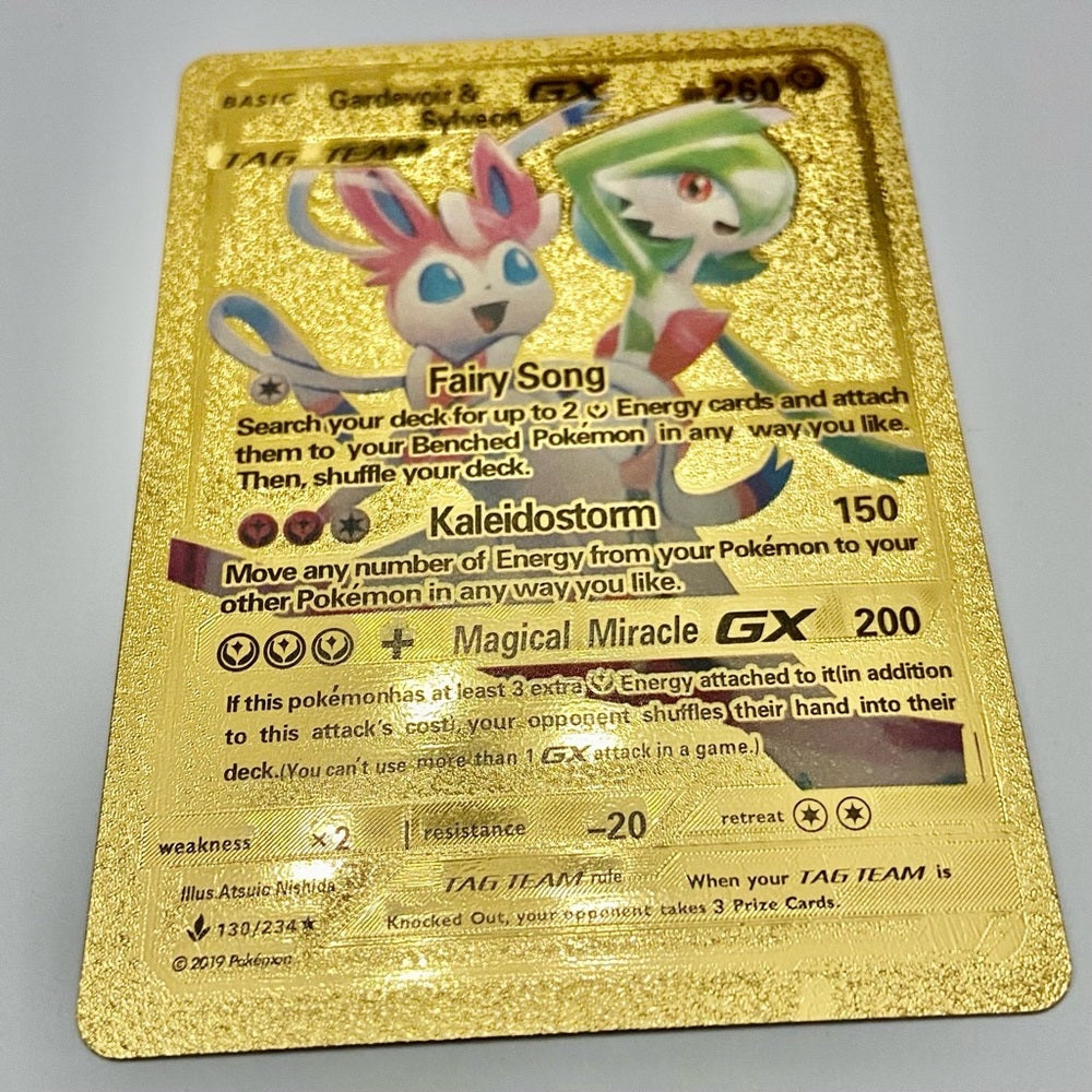 Lot (A): 3 Pokemon Reverse Holo Cards and 3 Pokemon Gold Fan Arts