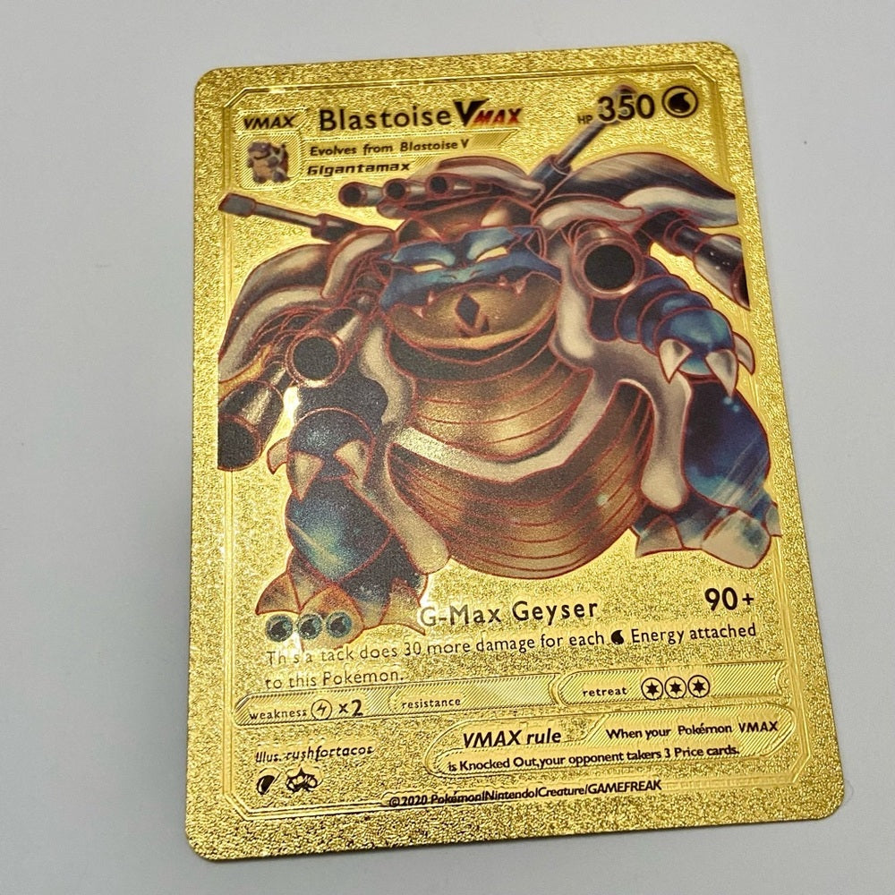 Lot (I): 3 Pokemon Reverse Holo Cards and 3 Pokemon Gold Fan Arts