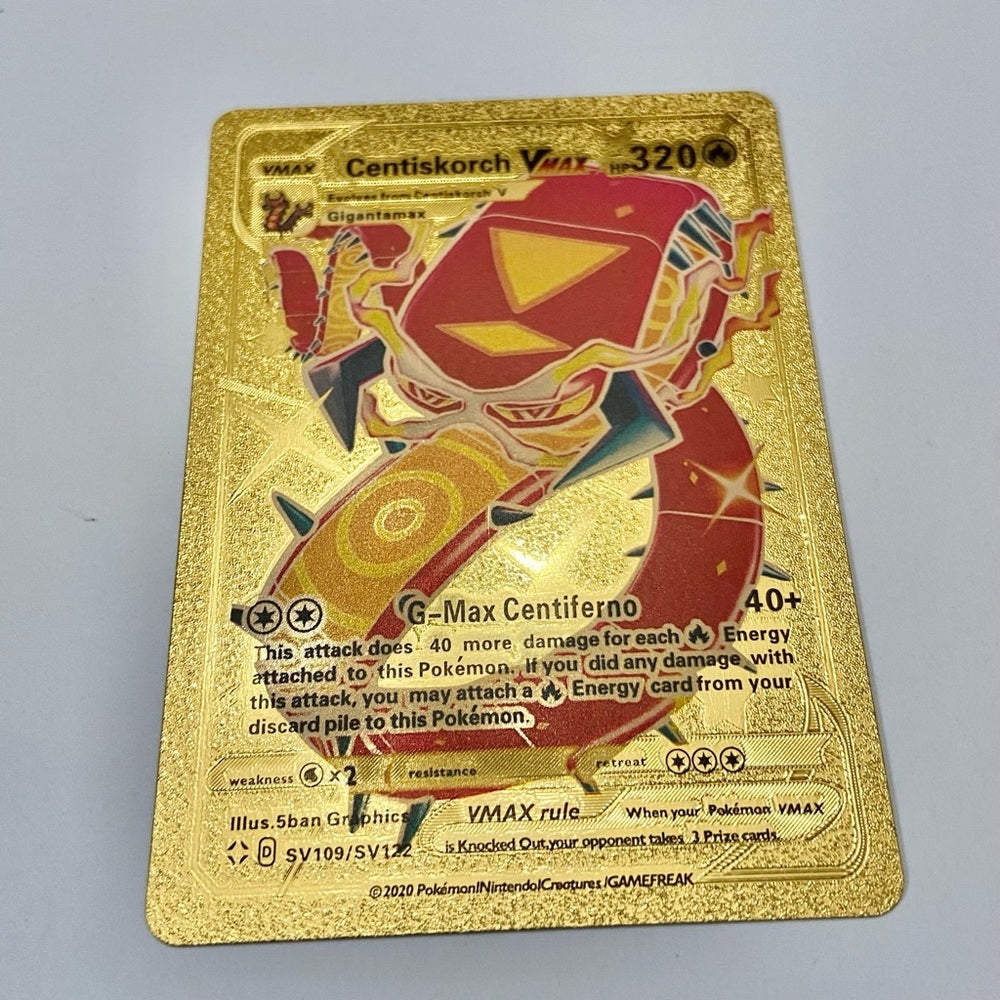 Lot (H): 3 Pokemon Reverse Holo Cards and 3 Pokemon Gold Fan Arts