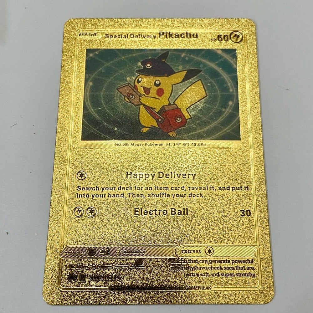 Lot (G): 3 Pokemon Reverse Holo Cards and 3 Pokemon Gold Fan Arts