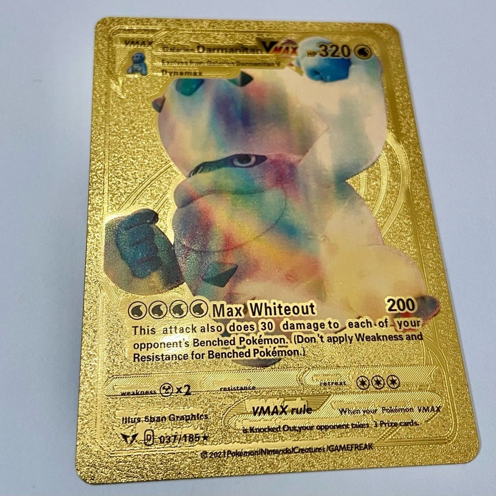 Lot (F): 3 Pokemon Reverse Holo Cards and 3 Pokemon Gold Fan Arts