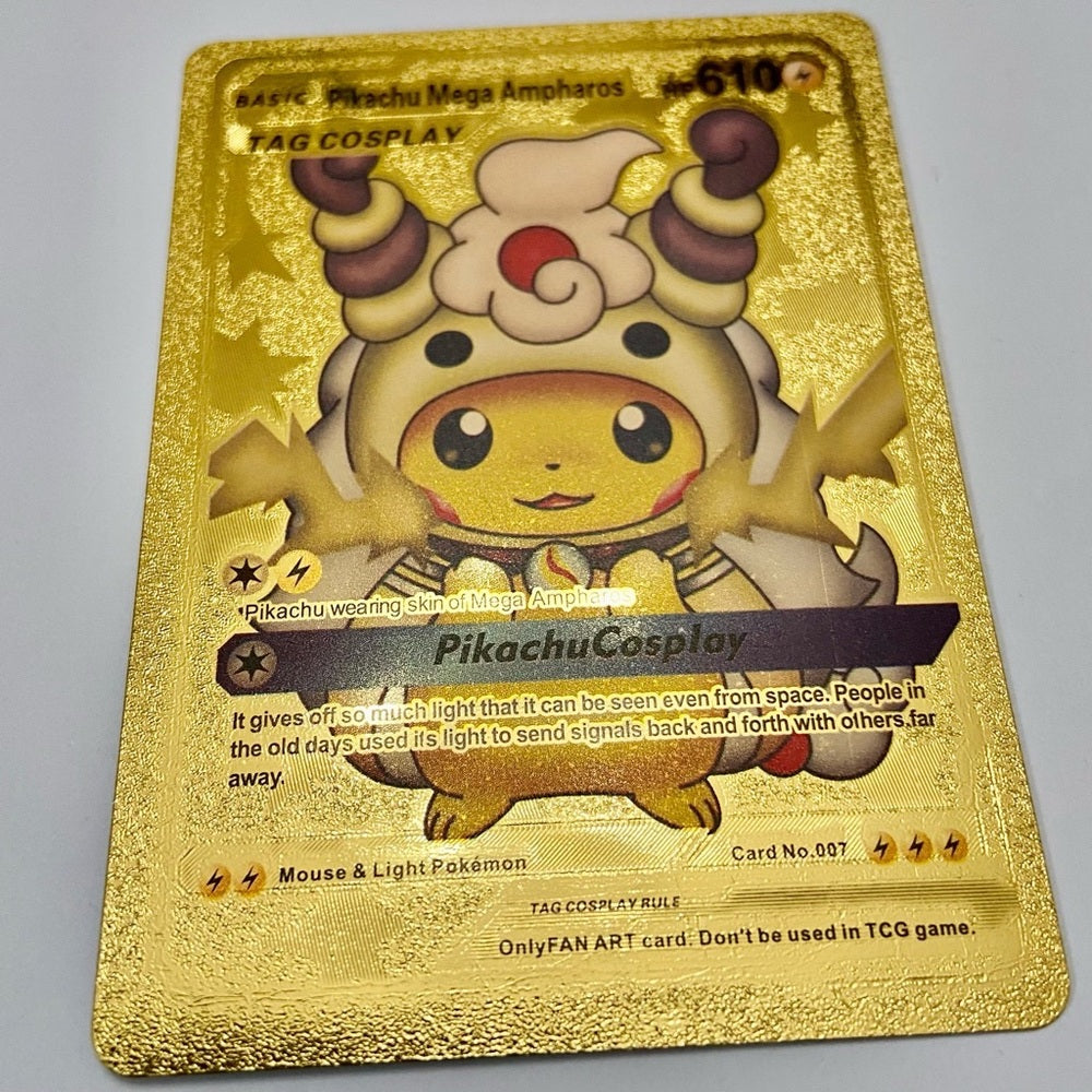 Lot (E): 3 Pokemon Reverse Holo Cards and 3 Pokemon Gold Fan Arts