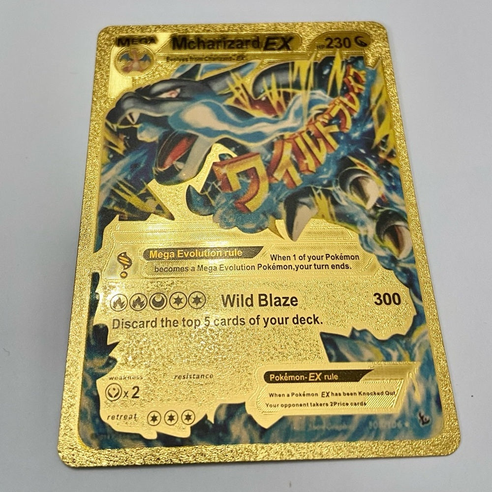 Lot (E): 3 Pokemon Reverse Holo Cards and 3 Pokemon Gold Fan Arts