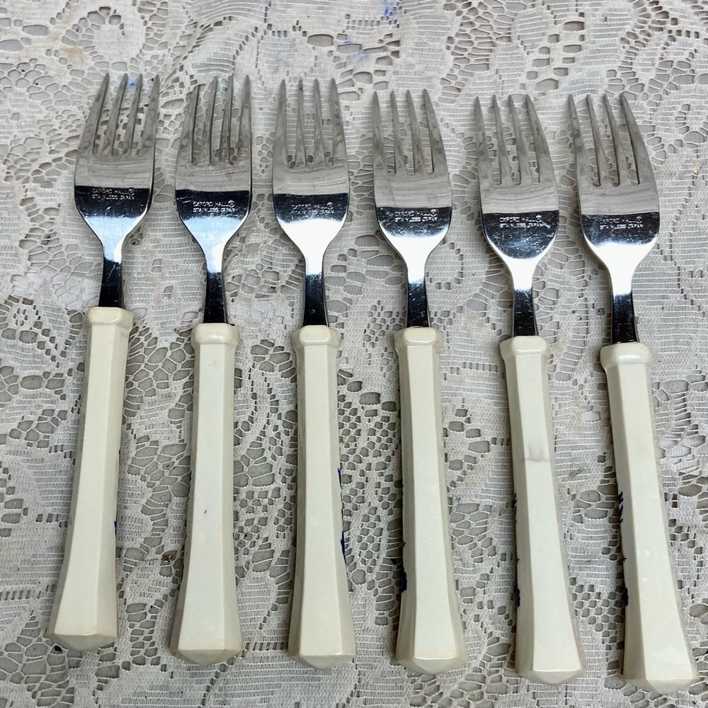 Vintage, Oxford Hall, Japan 36-pc Blue Willow Flatware, Service for 6 ((3T-1022)