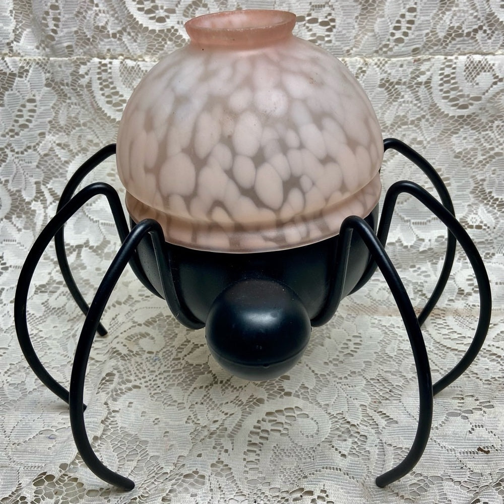 Vintage, Figural Spider Candle Lamp Stand 12in H x 12in D