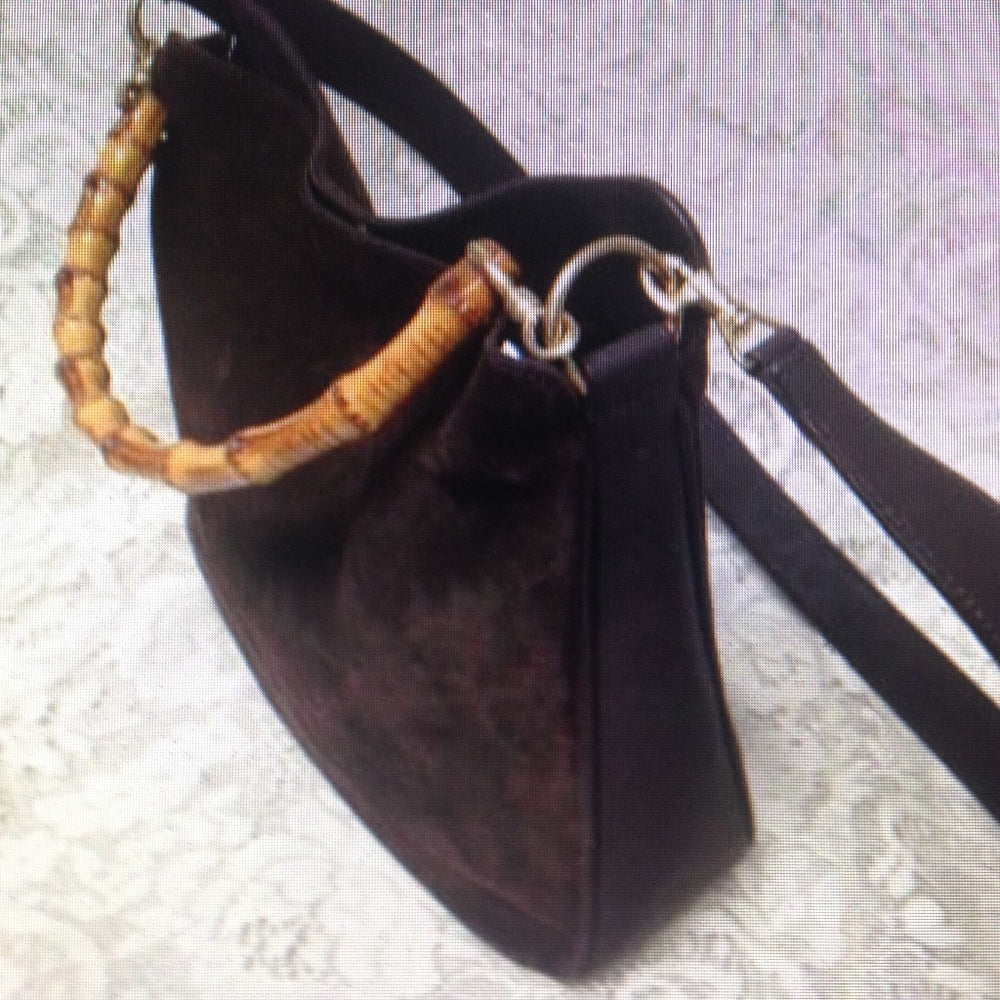 Gucci Italy 2-Way, Brown Suede Leather Handbag