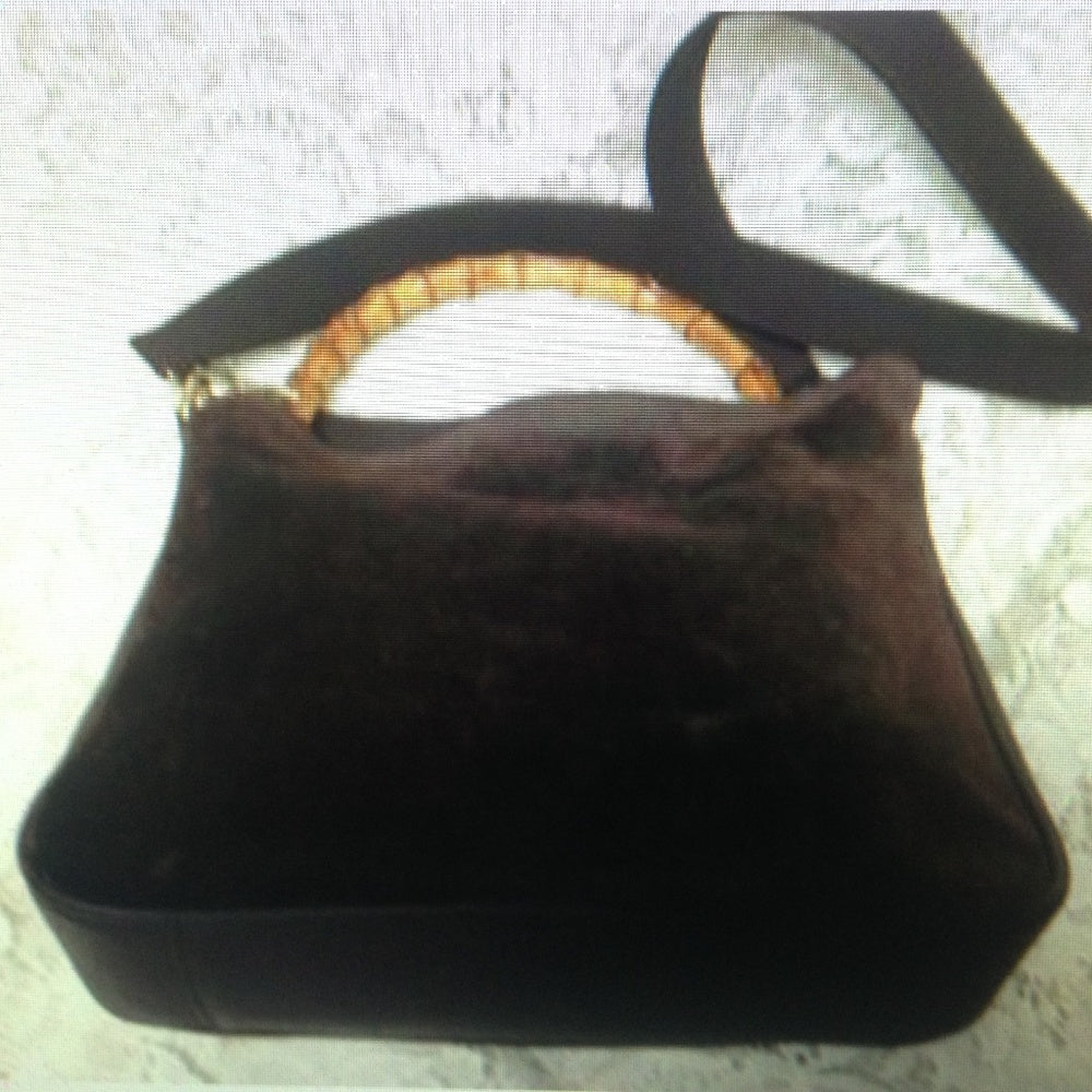 Gucci Italy 2-Way, Brown Suede Leather Handbag
