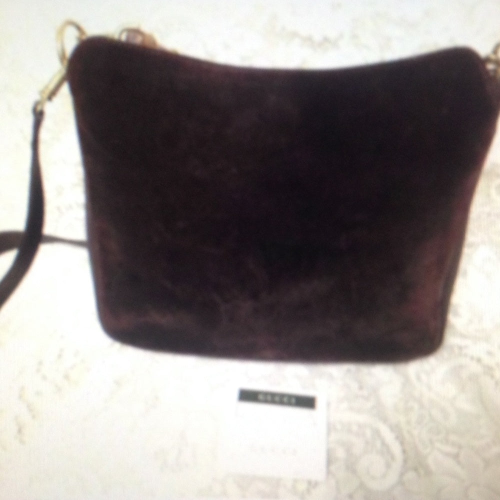 Gucci Italy 2-Way, Brown Suede Leather Handbag