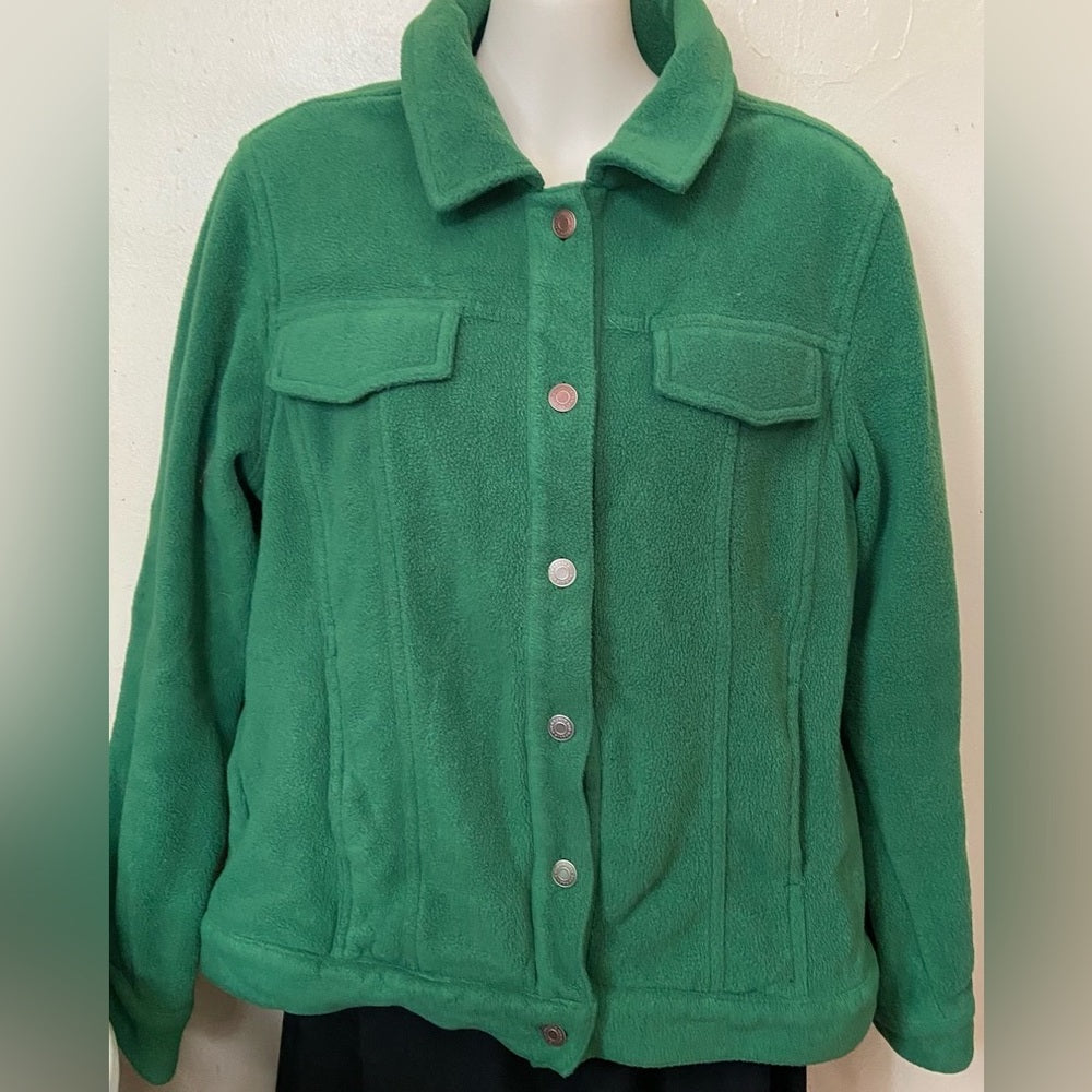 Bob Mache Wearables Green Fleece Shirt Jacket. Size S-M