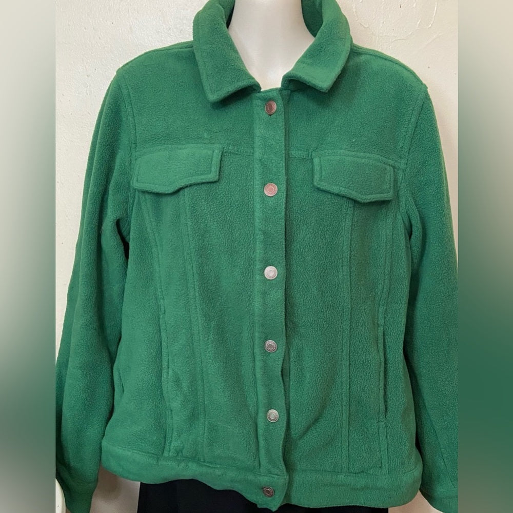 Bob Mache Wearables Green Fleece Shirt Jacket. Size S-M