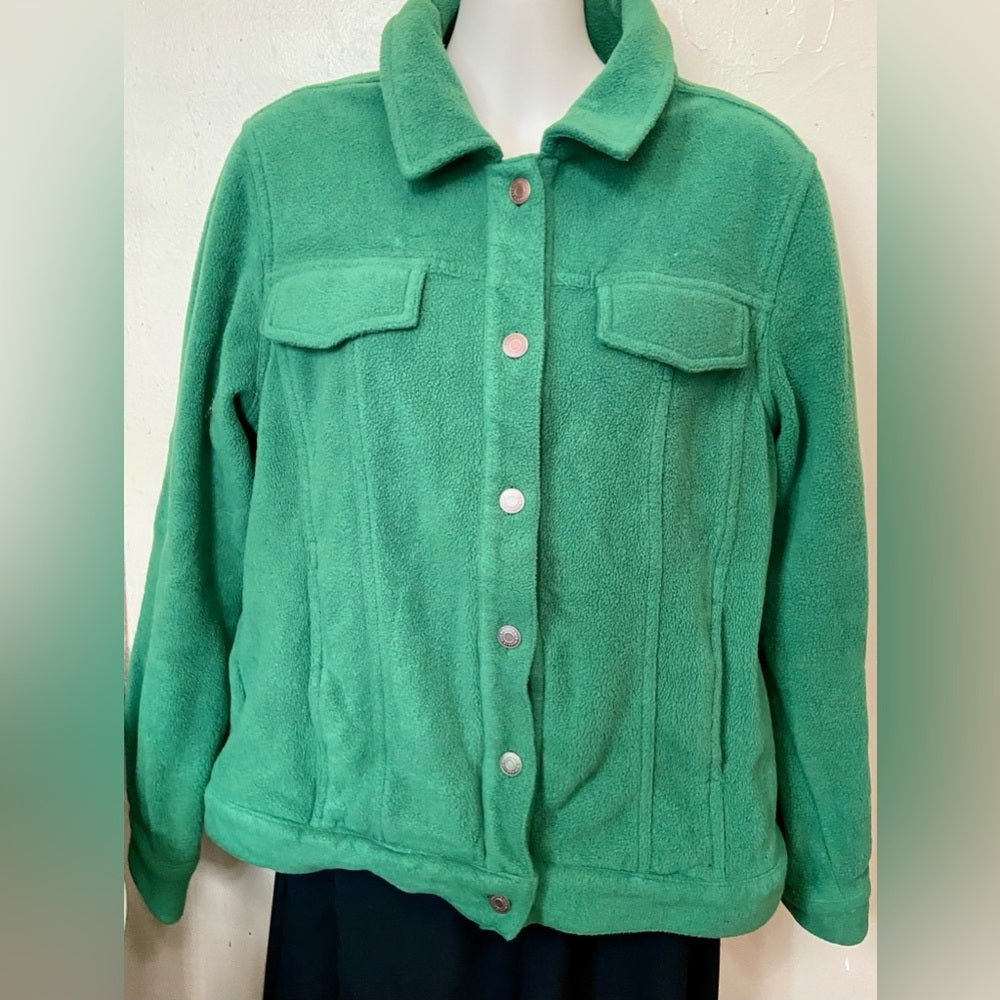Bob Mache Wearables Green Fleece Shirt Jacket. Size S-M