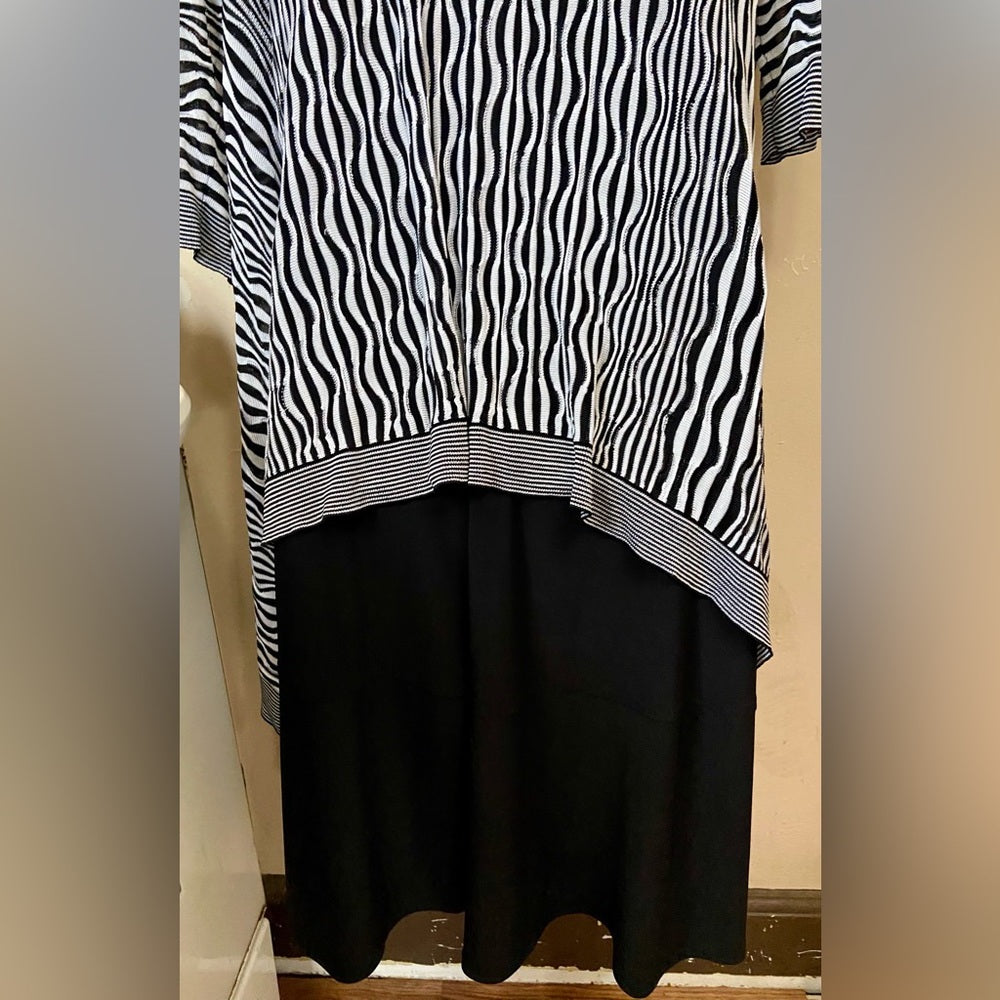 Chicos Black and White Zebra Sweater Cardigan Size 2
