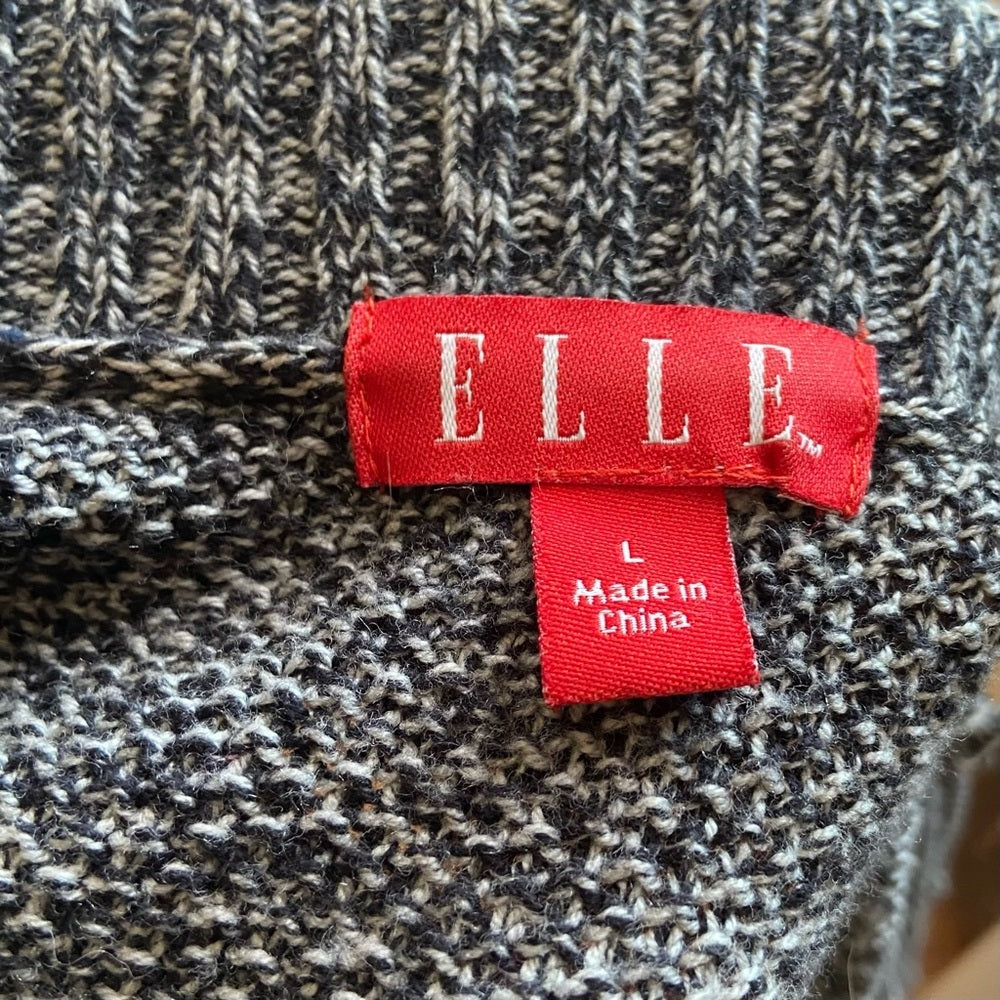 Elle, Gray, Draped, Sweater Cardigan Size: L