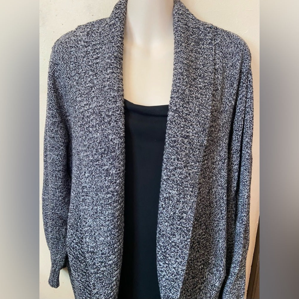 Elle, Gray, Draped, Sweater Cardigan Size: L