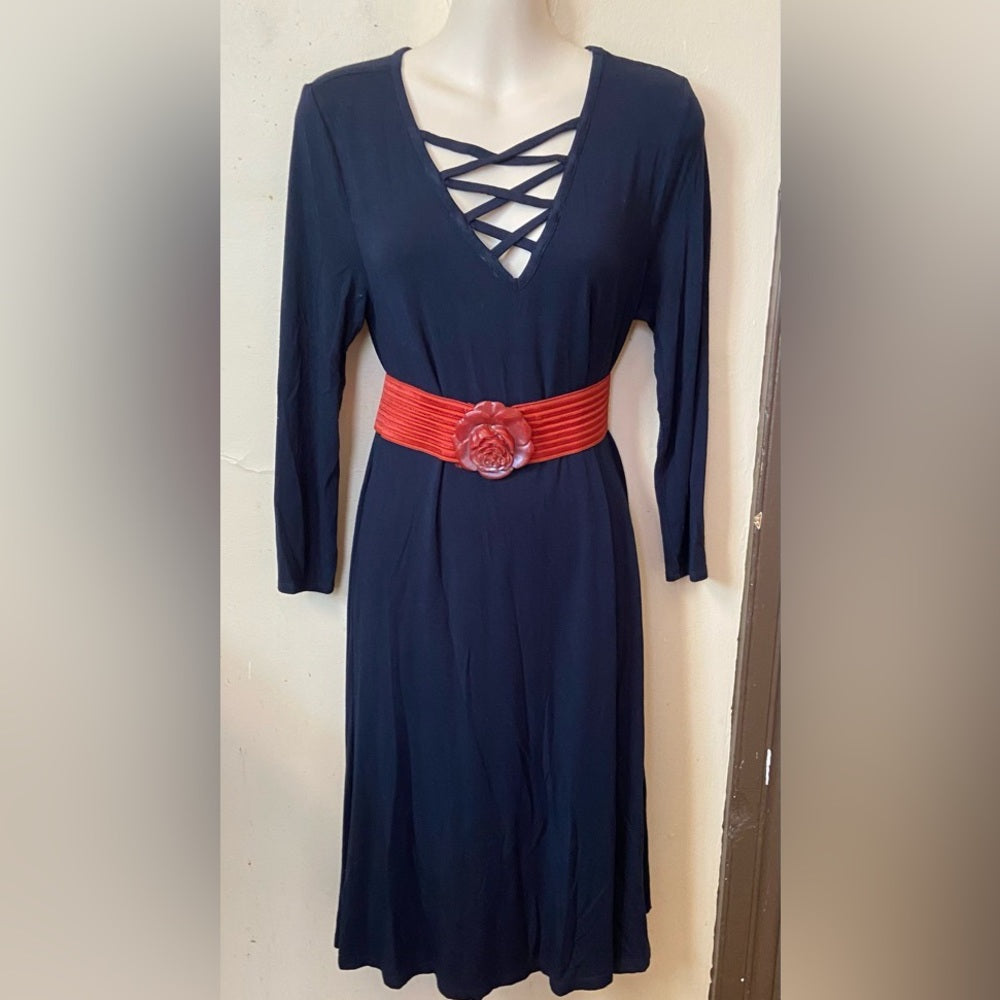 Philosophy Navy Blue Stretchy Dress. (S)