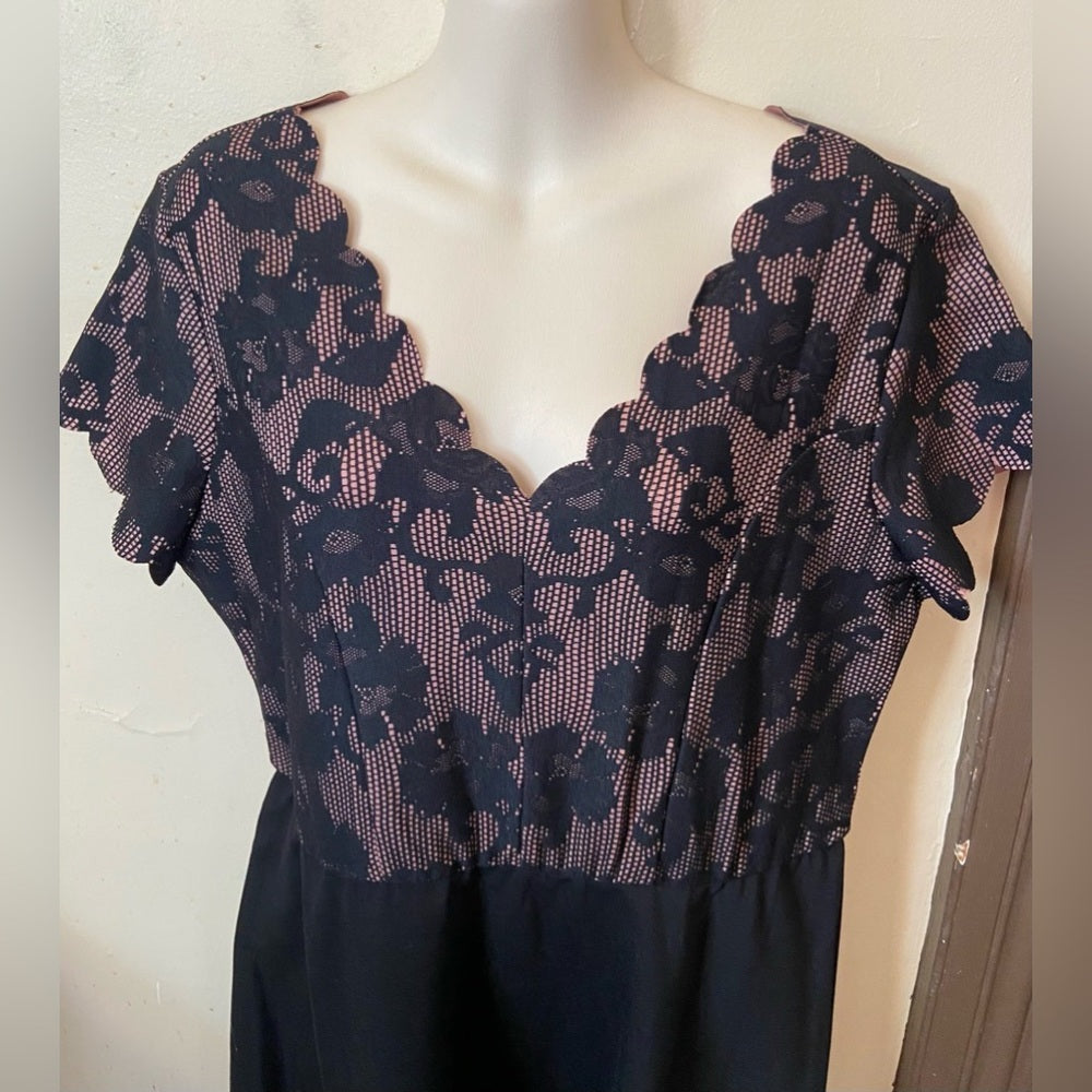 Maurices, Black -Pink Lace Top Dress (LP)