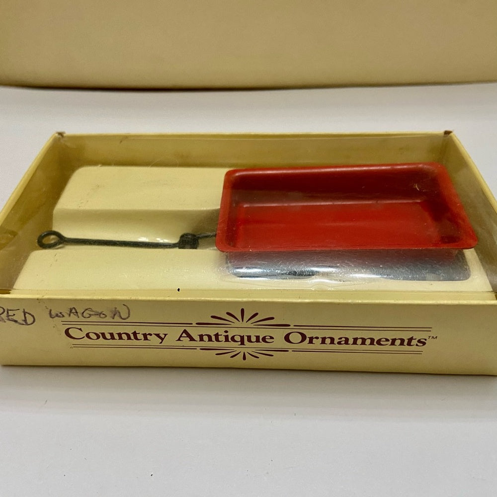 Vintage, Rare, Country Antique Ornaments- Red Wagon