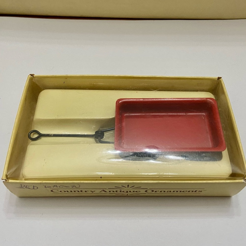 Vintage, Rare, Country Antique Ornaments- Red Wagon