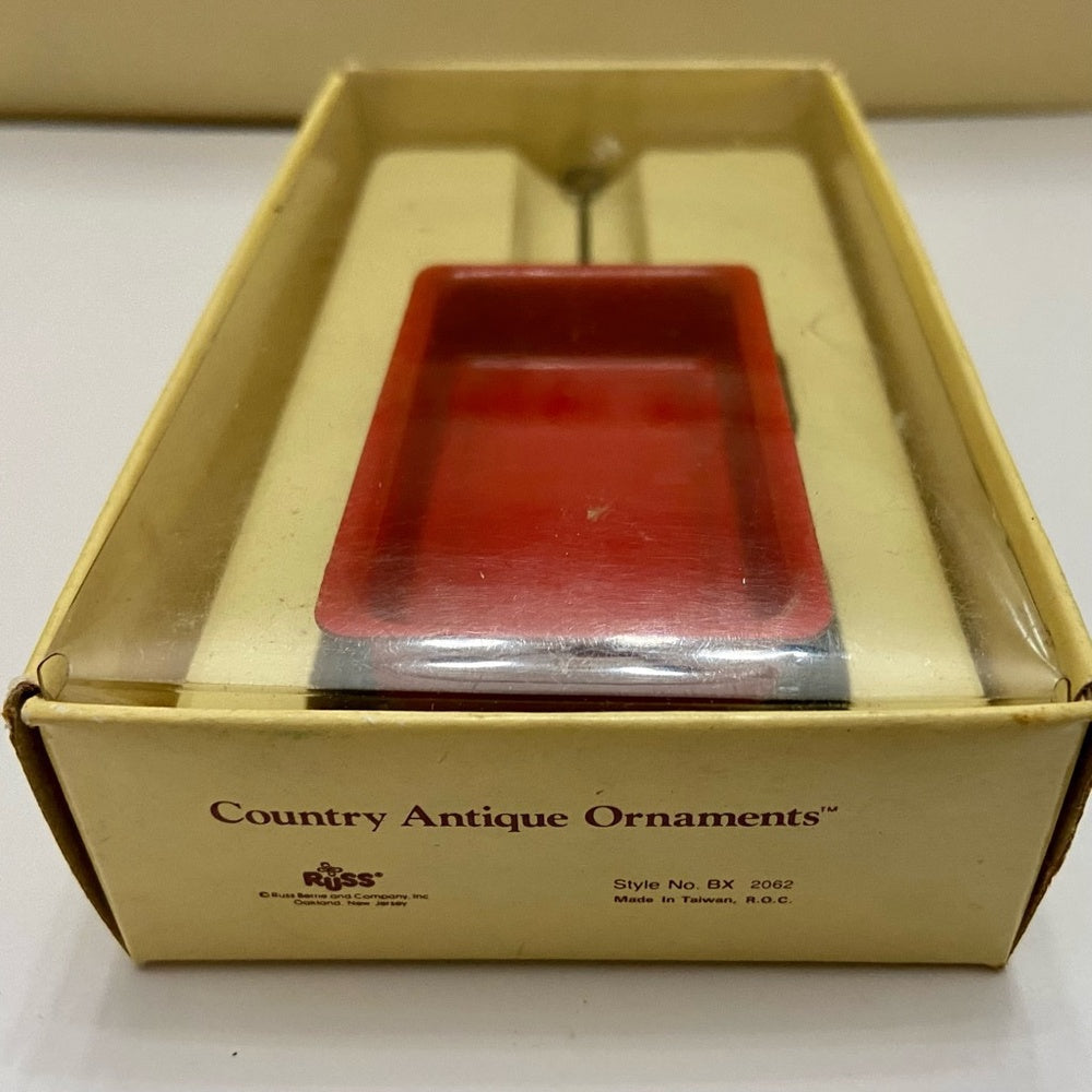 Vintage, Rare, Country Antique Ornaments- Red Wagon