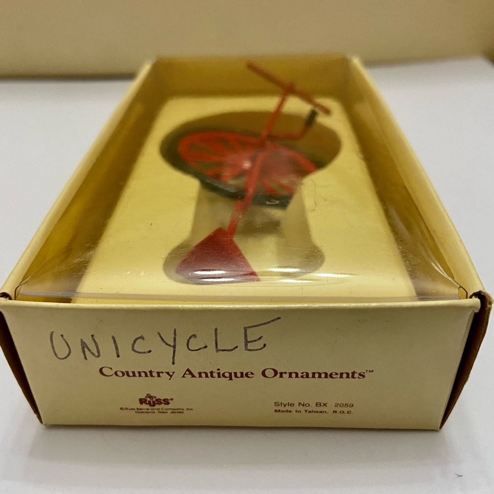 Vintage, Rare, Country Antique Ornaments- Unicycle