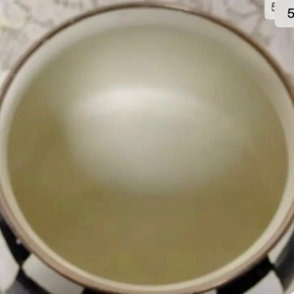 MacKenzie Childs Courtley Check Enamelware 2 Qts Tea Kettle w/ 4 Cups