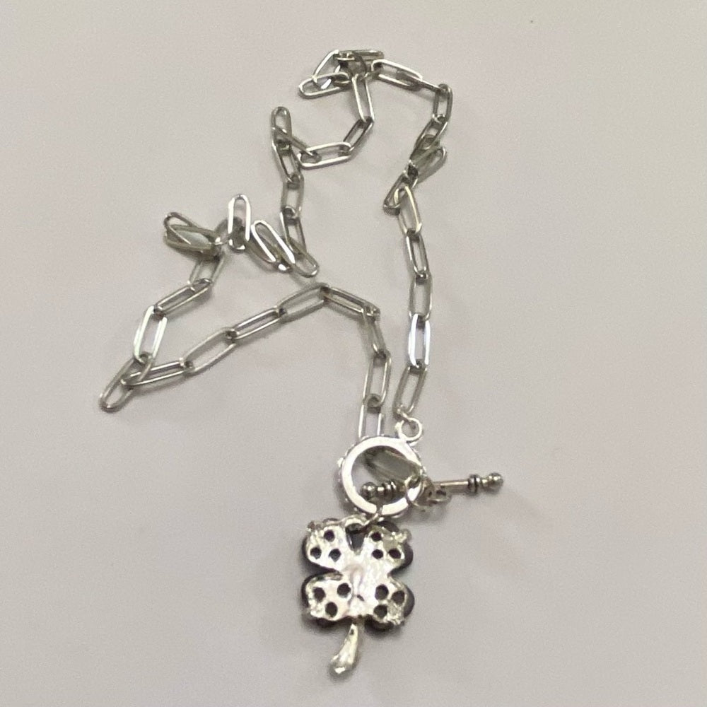 Vintage, Thermoset Pearl White Floral Pendant Necklace