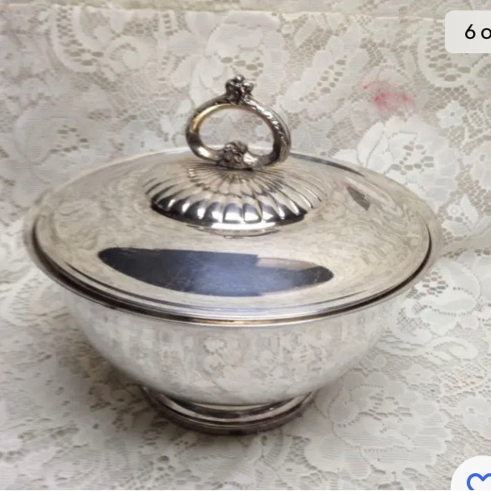 Vintage, Webster Wilcox Silver-plated Covered Bowl or Tureen 8in x 9in