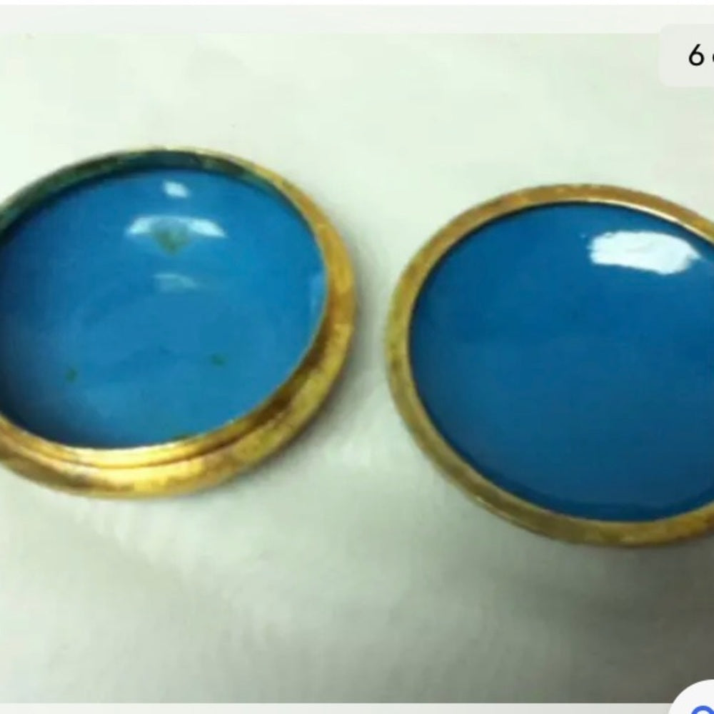 Vintage, Elegant, Cloissone Round Trinket or Powder Box 1in x 2.5in