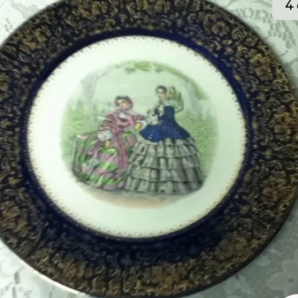 Vintage, Impertial, Salem China Co., 11in Victorian Ladies Portrait Plate