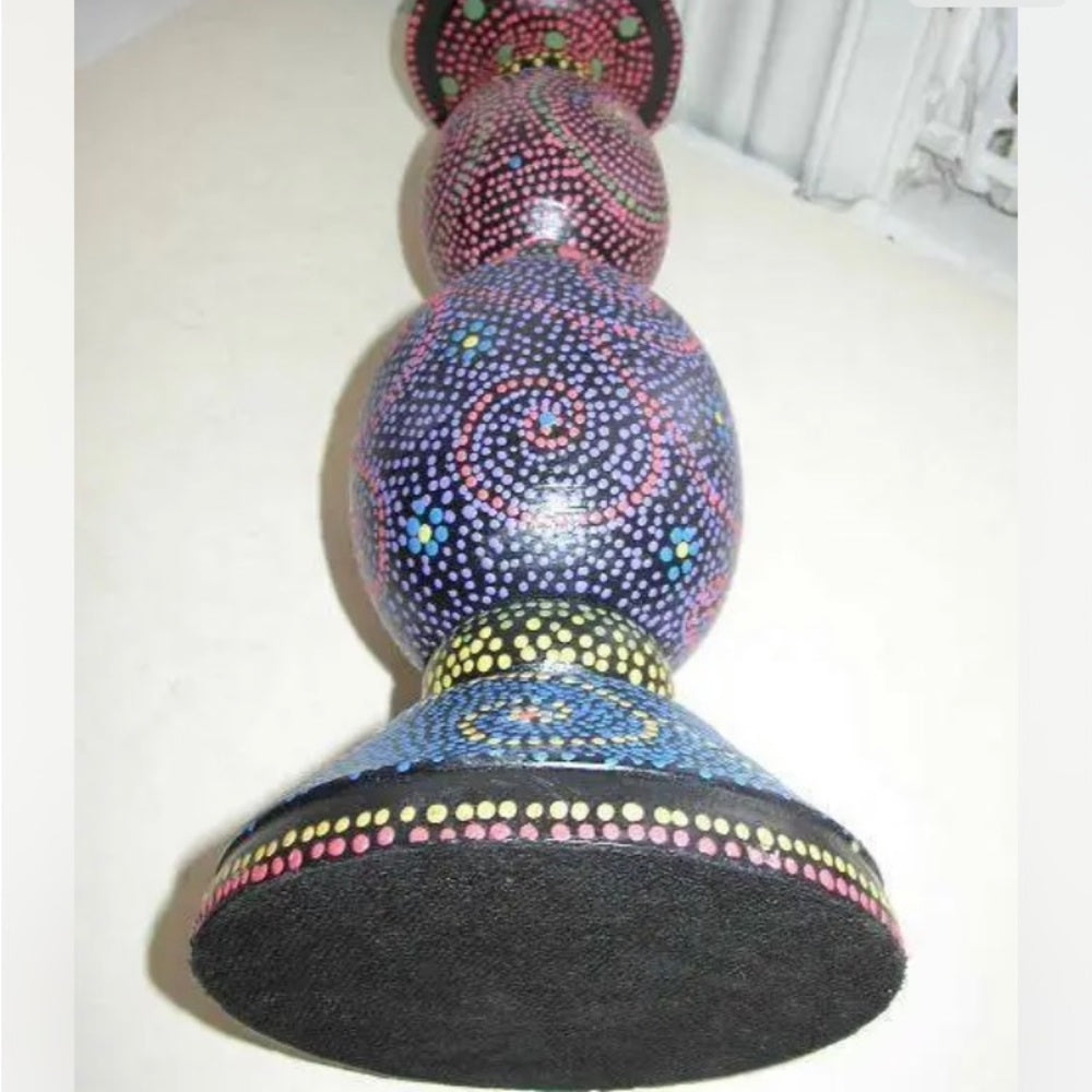 Vintage, Large, Wicker Dot Painted Candle Stand